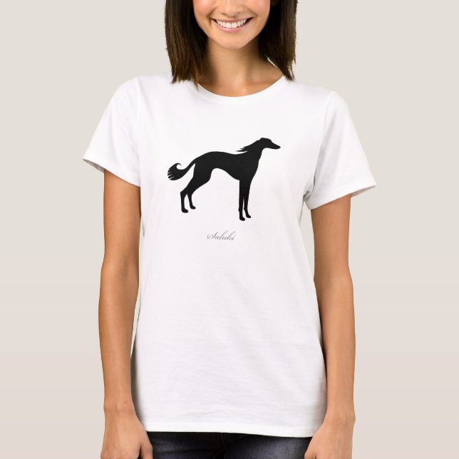 Saluki T-shirt (black silhouette) (Front)