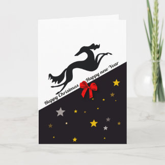 Saluki YIN Happy Christmas, Happy new year Holiday Card