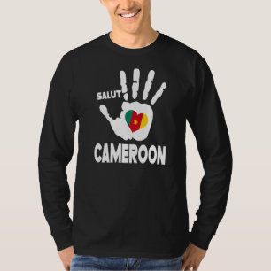 Salut Cameroon With Cameron Flag In A Heart Love C T-Shirt