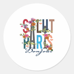 salut paris classic round sticker