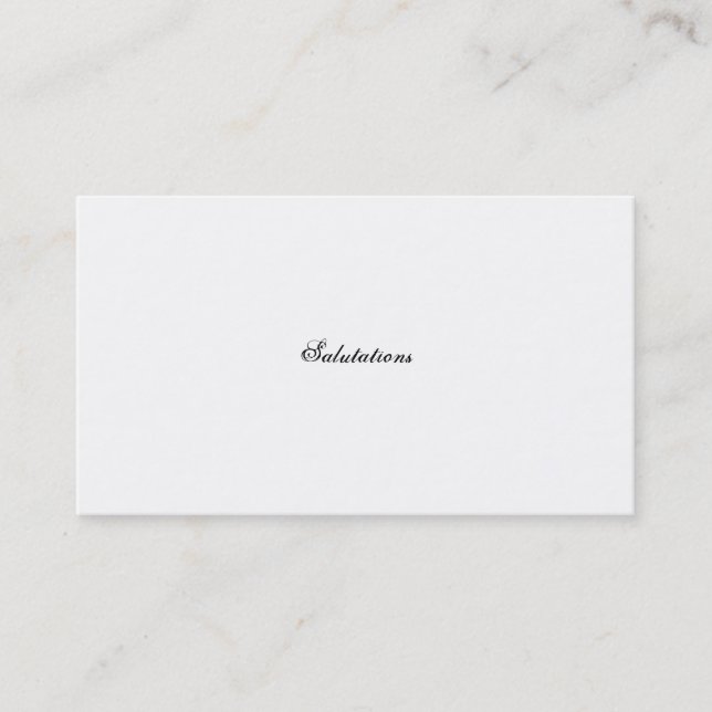 Salutations business card (Front)