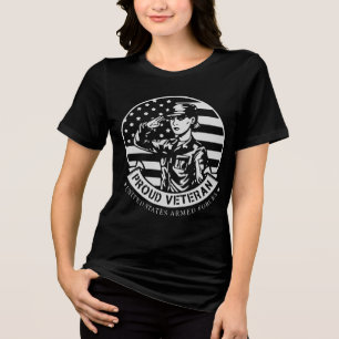 Salute A Proud Female Veteran  © FB @ #  Tri-Blend Shirt