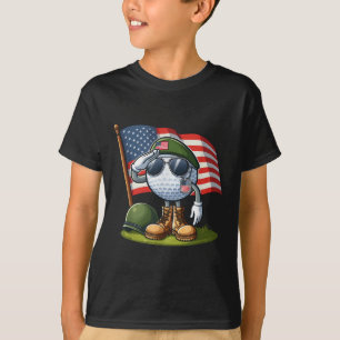 Salute Golf American Usa Flag Memorial Day 4th Of  T-Shirt