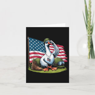 Salute Goose American Usa Flag Memorial Day 4th Of Card