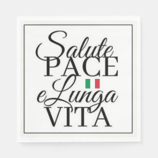 Salute Pace e Lunga Vita Italian Toast Napkin