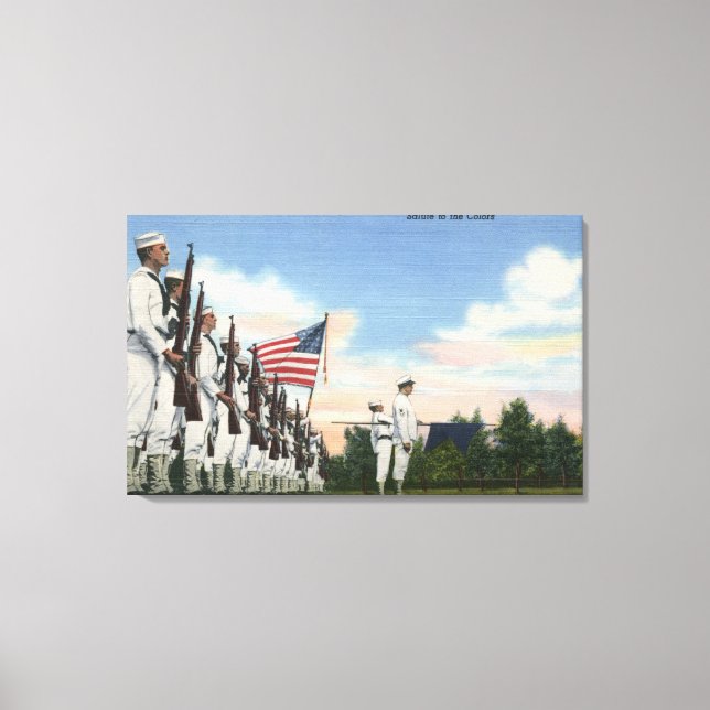Salute to the Colours Formation - US Navy Canvas Print (Front)