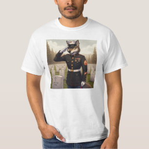 Saluting Marine Corps Wolf T-Shirt