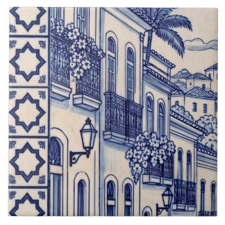 Salvador Azulejo Mural Tile 3 of 6 Middle Left