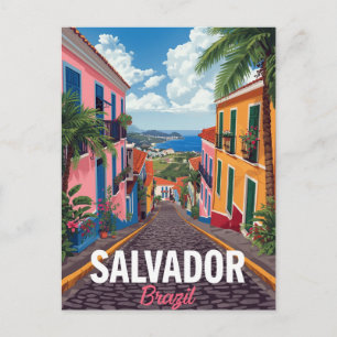 Salvador Brazil Colorful Pelourinho Postcard