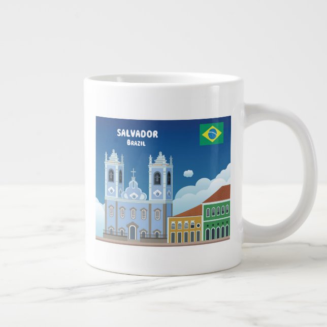 Salvador Brazil Large Coffee Mug (Right)