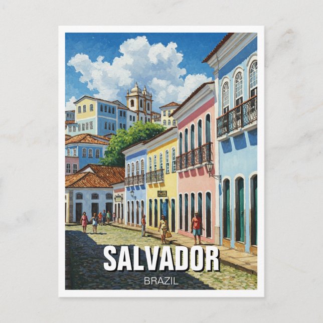 Salvador Brazil Perlourinho Travel Postcard (Front)