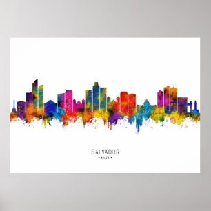Salvador Brazil Skyline Poster