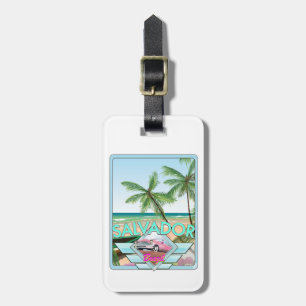 Salvador Brazil vintage style travel poster. Luggage Tag
