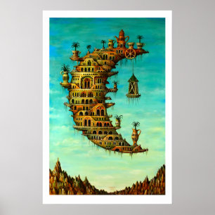 Salvador Dali Art Print Living on the Moon