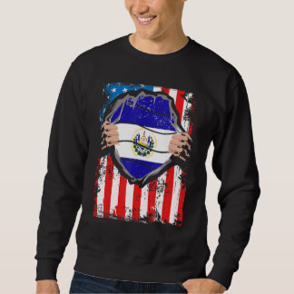 Salvadoran American Grown Patriot El Salvador Flag Sweatshirt