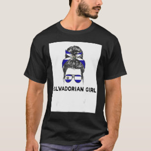 Salvadoran Flag Girl El Salvador Salvadoreña Women T-Shirt