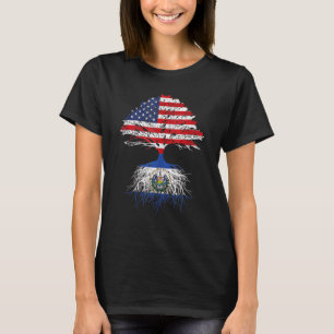 Salvadorean American Roots   El Salvador USA Flag T-Shirt