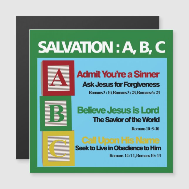 Salvation ABC Magnet (Front/Back)