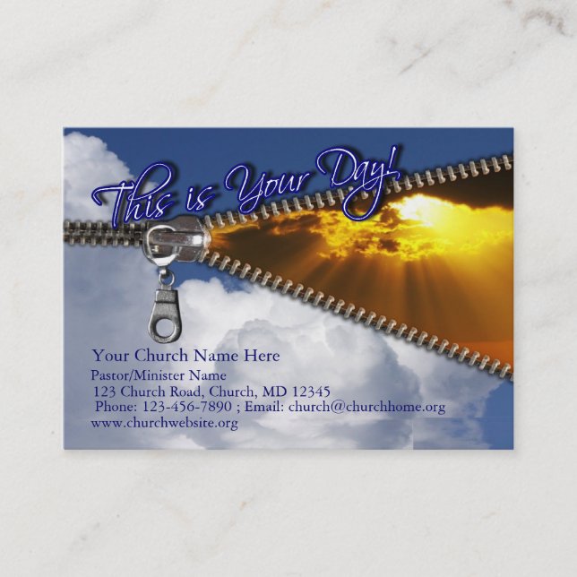 Salvation Card: This is Your Day! Business Card (Front)