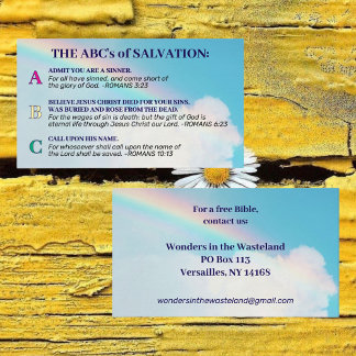 Salvation Gospel KJV Bible Christian Outreach Business Card