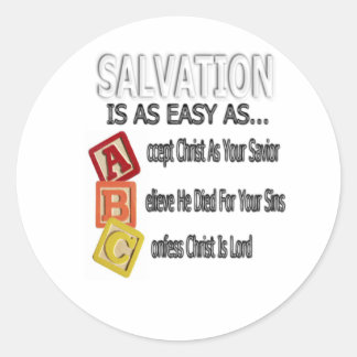 Salvation Is Easy As ABC Classic Round Sticker