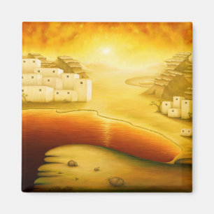 "Salvation" - Middle East, Orient Sunset Painting Magnet