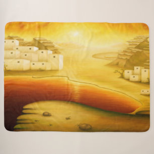 "Salvation" - Middle East, Orient Sunset Painting Sherpa Blanket