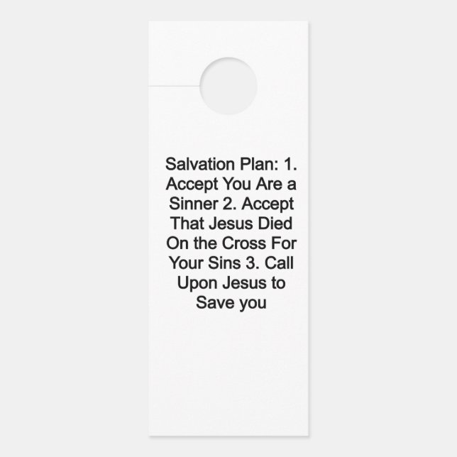 Salvation Plan Door Hanger (Front)