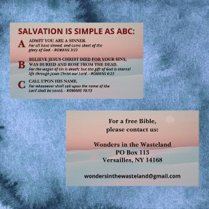 Salvation Simple As ABC Christian Gospel Outreach Business Card