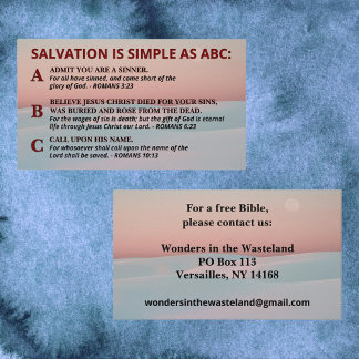 Salvation Simple As ABC Christian Gospel Outreach Business Card