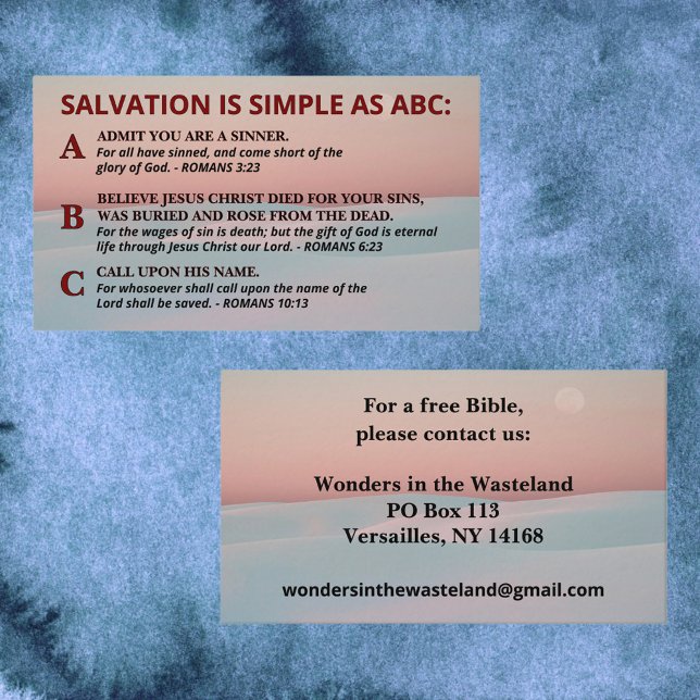 Salvation Simple As ABC Christian Gospel Outreach Business Card (Creator Uploaded)
