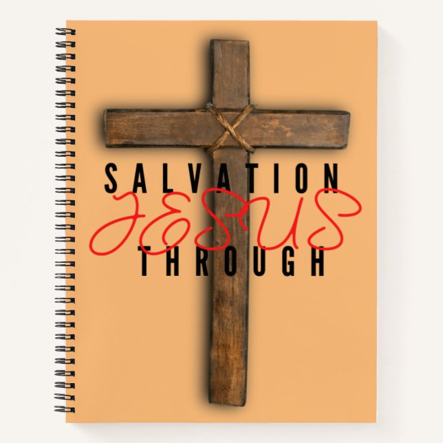 Salvation Through Jesus Orange Notebook (Front)