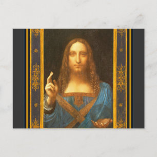 Salvator Mundi 1500 Leonardo da Vinci Fine Art P Postcard