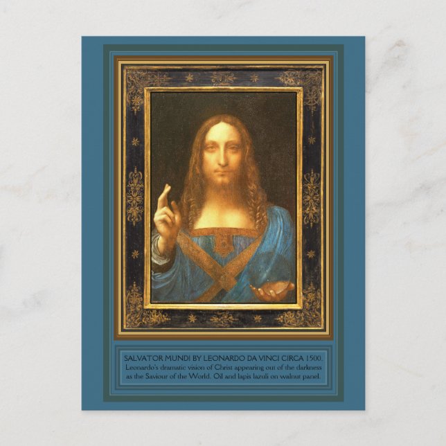Salvator Mundi by Leonardo da Vinci circa 1500 Postcard (Front)