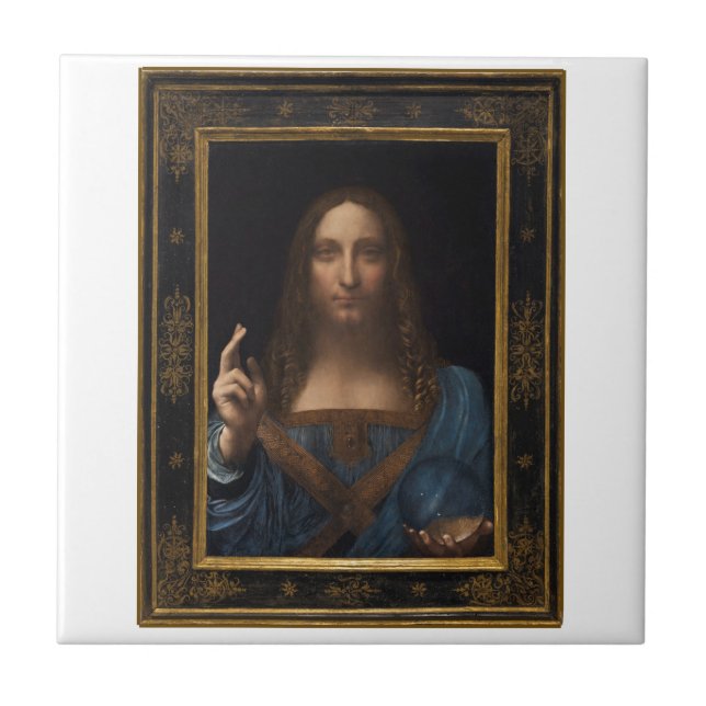 Salvator Mundi by Leonardo da Vinci circa 1500 Tile (Front)