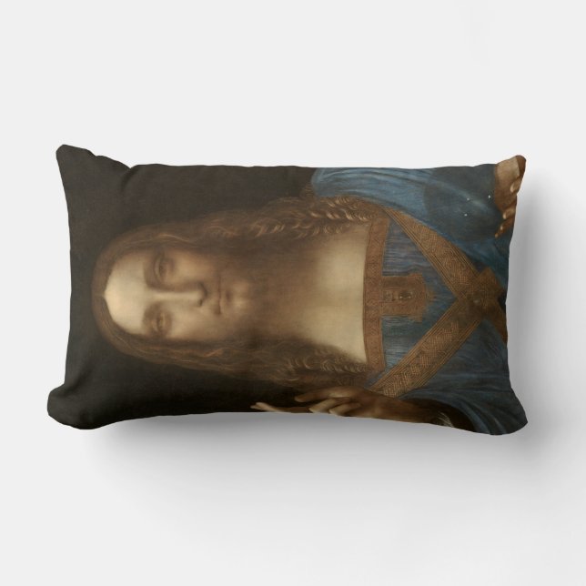 Salvator Mundi (by Leonardo da Vinci) Lumbar Cushion (Front)
