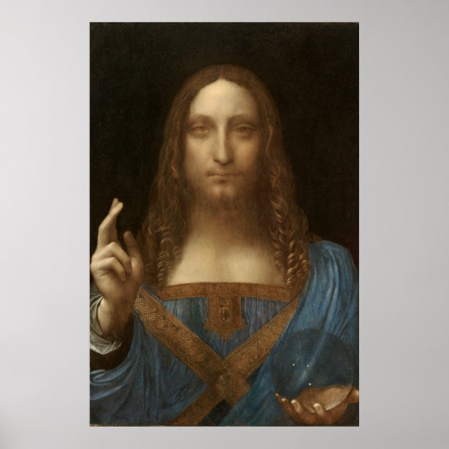 Salvator Mundi (by Leonardo da Vinci) Poster (Front)