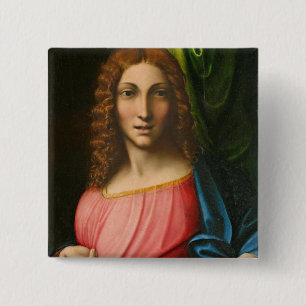 Salvator Mundi, c. 1515 (oil on panel) 15 Cm Square Badge