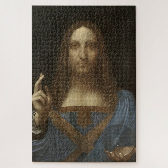 Salvator Mundi-Depiction of Christ-Leonardo da V.  Jigsaw Puzzle (Vertical)