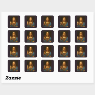SALVATOR MUNDI FINE ART PRINT  SQUARE STICKER