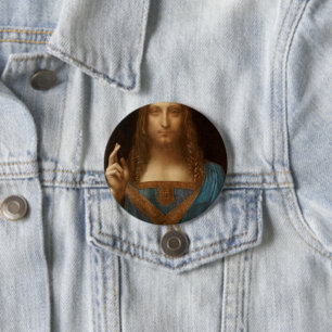 Salvator Mundi (Saviour of the World) (da Vinci) 7.5 Cm Round Badge