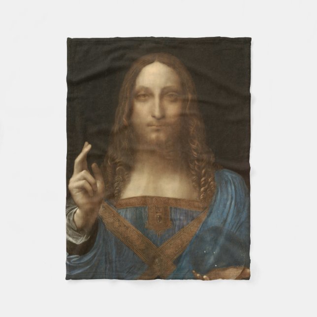 Salvator Mundi (Saviour of the World) (da Vinci) Fleece Blanket (Front)