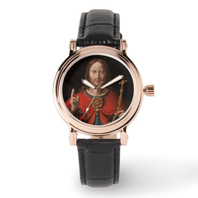 Salvator Mundi with Jewelled Staff and Orb Watch (Front)