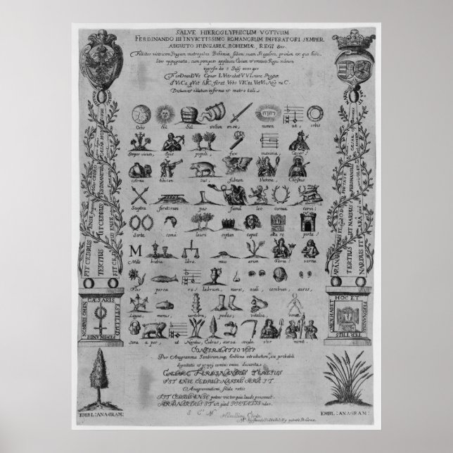 Salve Hieroglyphicum Votivum Latin Symbols Anagram Poster (Front)