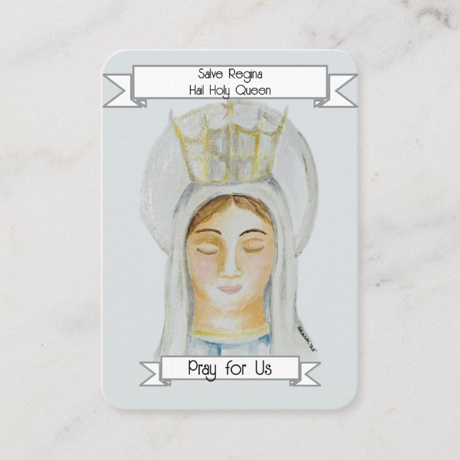 Salve Regina, Hail Holy Queen Prayer Card (Front)