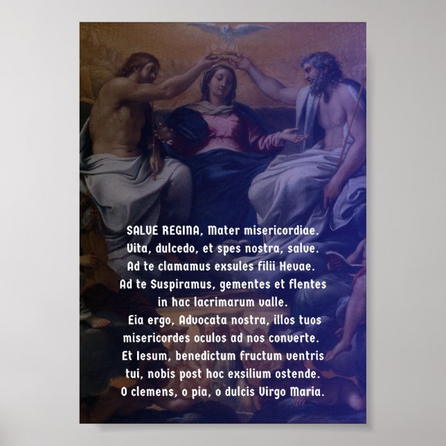Salve Regina Latin Prayer Poster (Front)