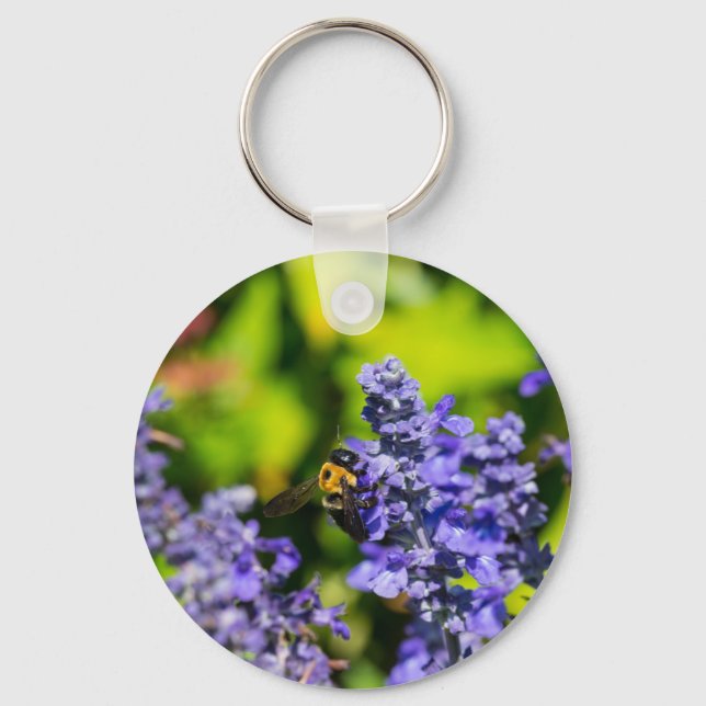 Salvia With Bumblebee Key Ring (Front)