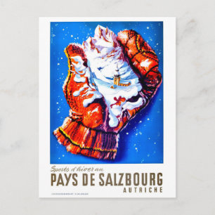 Salzburg, Austria, a village inside winter glove Postcard