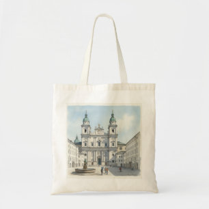 Salzburg Austria Cathedral & Square Sketch Tote Bag