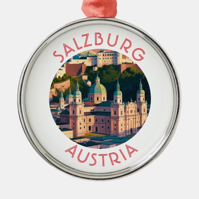 Salzburg Austria Metal Tree Decoration (Front)